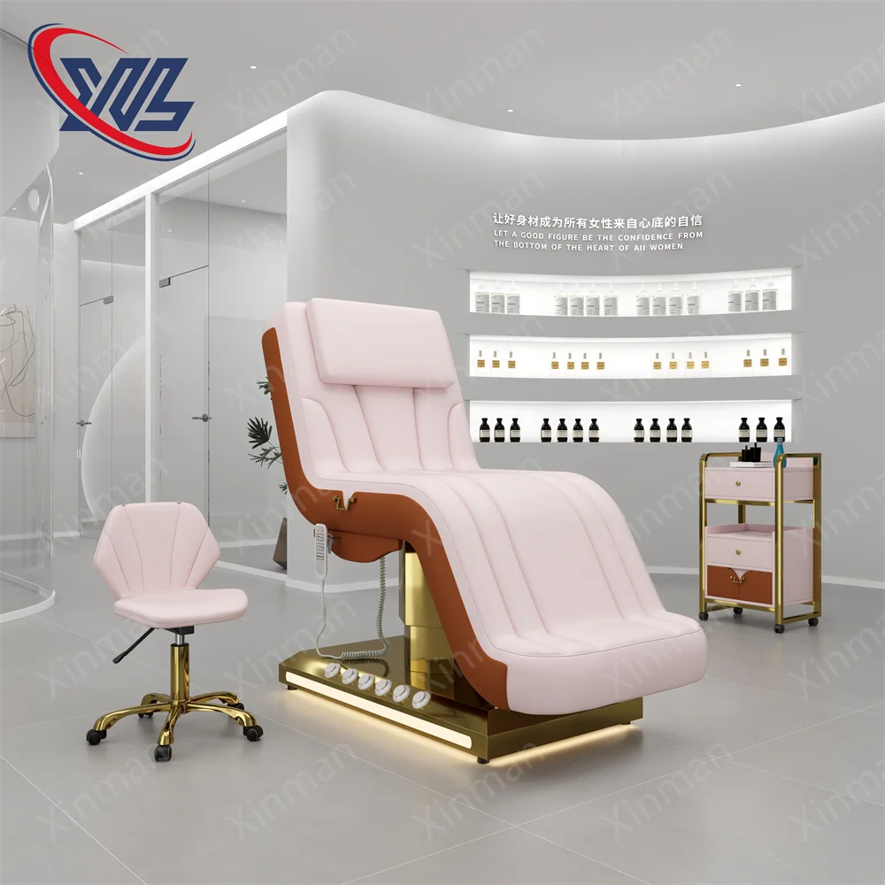 

Новый оранжевый роскошный массажный стол для салона красоты электрическая косметическая кровать может быть настроена по индивидуальному заказу