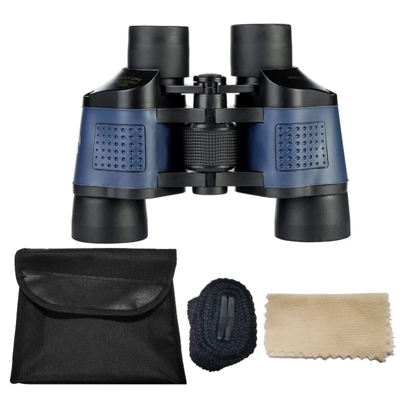 80x80 Binoculars Low Light Night Vision BAK4 Prism Waterproof Binoculars With Compass And Carrying Lanyard For Bird Watching