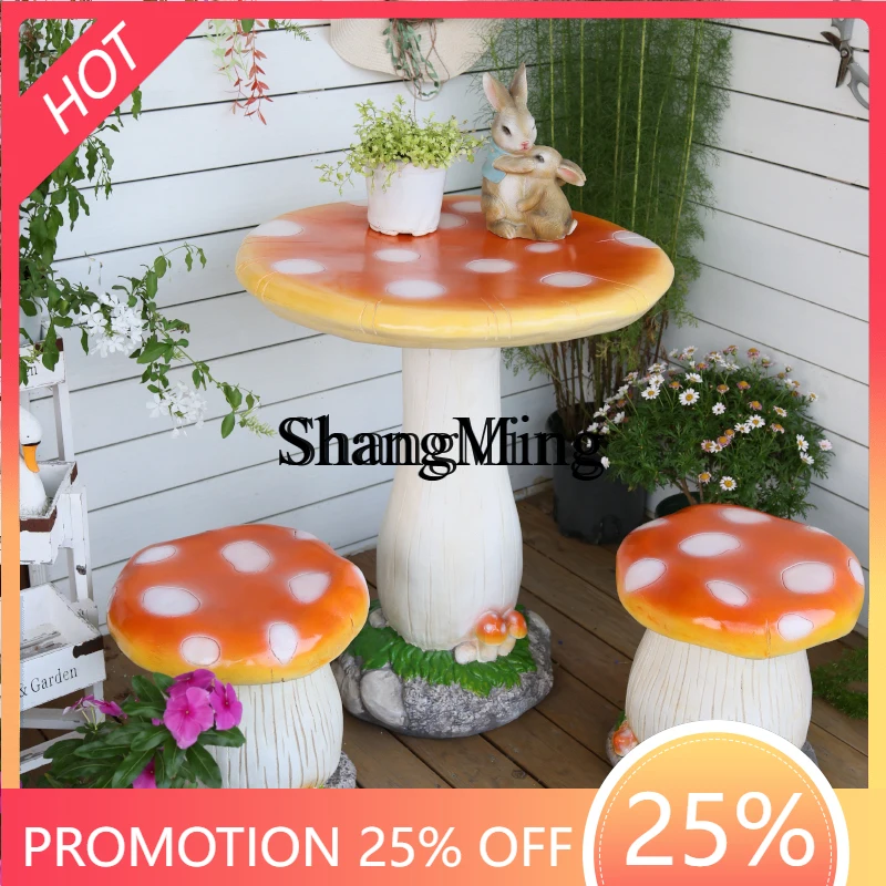 

SM New Garden Decoration Simulation Mushroom Table Stool Outdoor Garden Lawn Landscape Arrangement Ornament