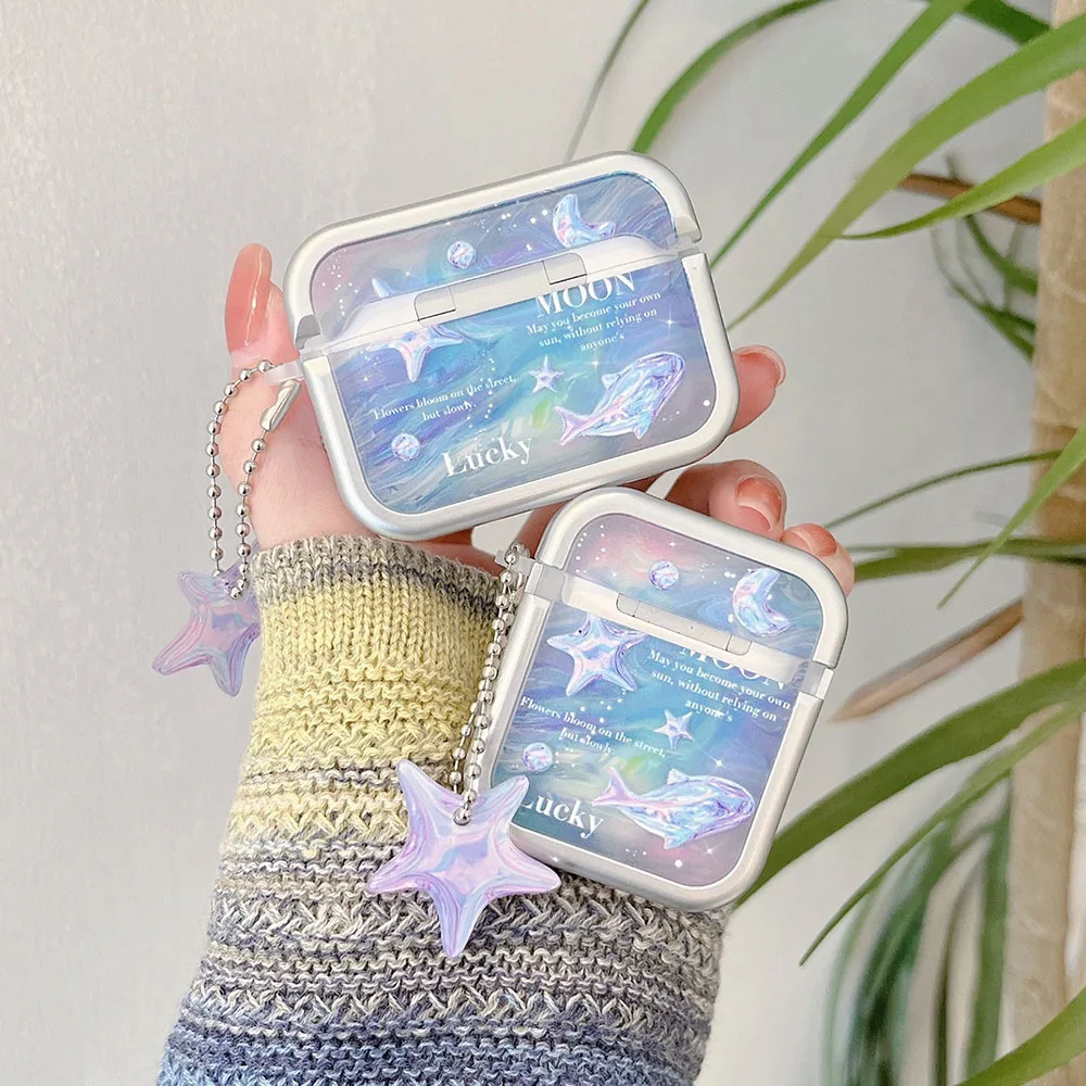 Красочные Чехлы Sea Star Moon для Airpods 3 4 Pro 2 Чехол, мягкая Роскошная Bluetooth-гарнитура, защитный чехол для Air pods 1 pro2 Shell