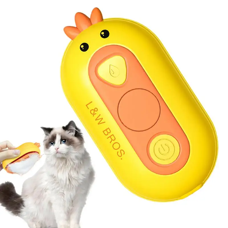 Steaming Cat Brush Pet Spray Comb in Chicken Shape Cat Deshedding Brush Cat Hair Brush with Steamer Dog Grooming Brush for Long