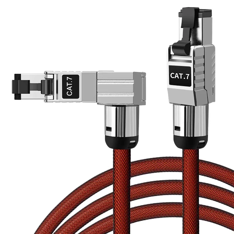 

Сетевой кабель Ethernet Cat7, 90 градусов, двойное экранирование, высокоскоростной, RJ45, CAT 6A, Cat7, интернет-кабель LAN для ноутбука, PS 5/4, роутера