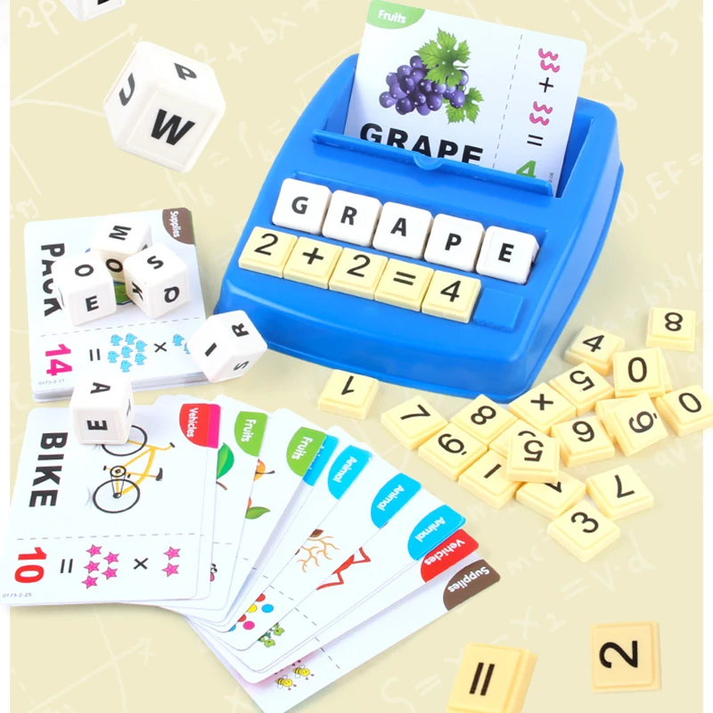 Puzzle d'orthographe pour enfants, correspondance des lettres, jouets d'addition et de soustraction, machine de jeu de mémoire de mot, cadeau amusant, éducation précoce