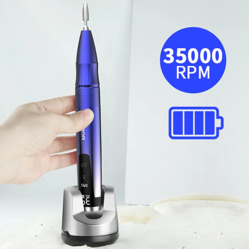 Imagem -04 - Recarregável Brushless Nail Salons Broca Manicure Cordless Poderoso Handpiece Universal Polimento Ferramenta Motor 35000rpm Ajustável