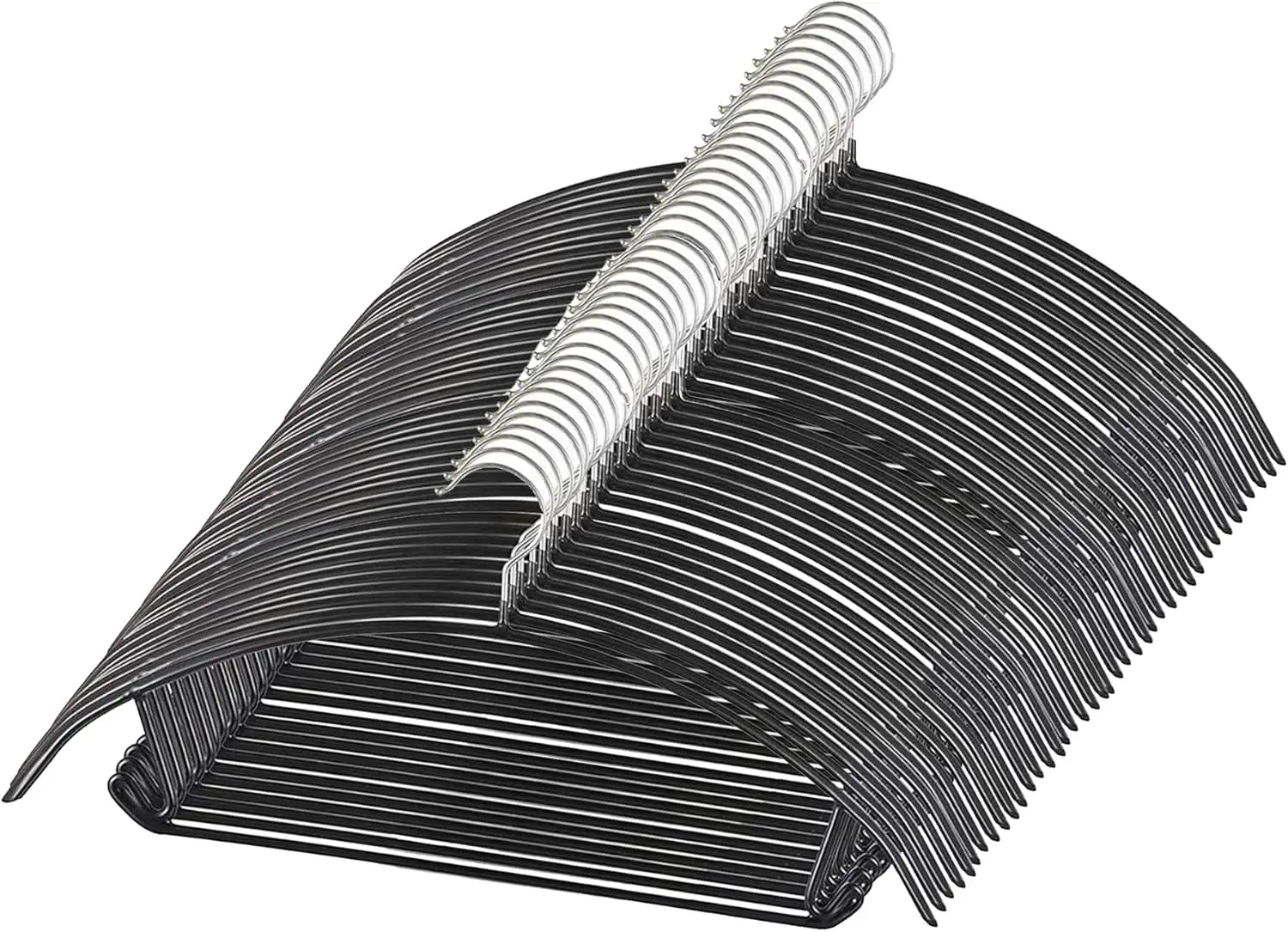 

Премиальные металлические вешалки с ПВХ-покрытием, 40 штук, усиленные, нескользящие, тонкие, для костюмов, пиджаков, футболок, с золотыми крючками, экономия места, C-образные