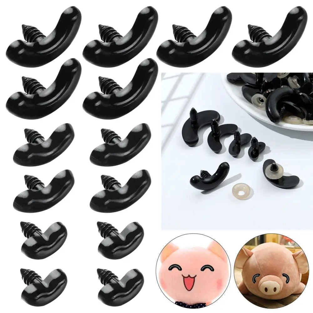 20pcs 17/24/30mm Black Plastic Safety Thread Eyes Crafts Bear Animal DIY Dolls Puppet Nose Accessories Stuffed Toys Parts