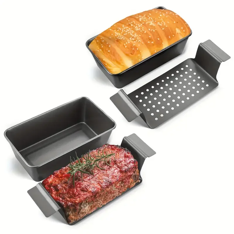 Fleisch Pie Metall Backform küche Set Mit Drainage Tablett Antihaft Carbon Für Fleisch Brownie Toast Brot Gebäck Backen set Werkzeuge