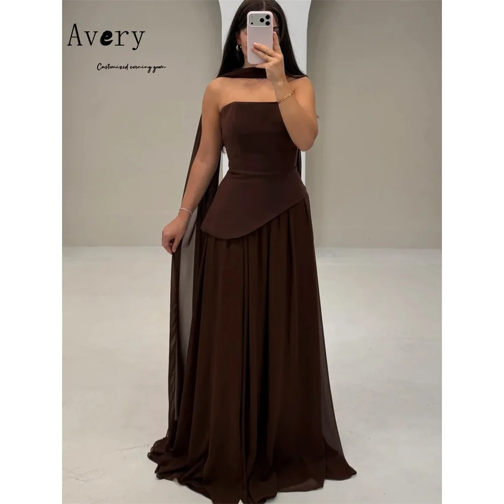 

Avery Customized Tube Top Off the Shoulder Sleeveless A Line Elegant Gown Dresses 2025 Woman Luxury Evening Dress 2025 Party