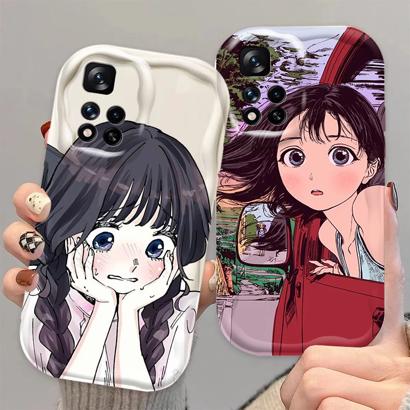 

Japanese Anime Girls Pink For Xiaomi Redmi Note 13 12 12S 11S 11 10 9 8 10A 9C 9T Pro Plus 5G Wave Oil TPU Phone Case