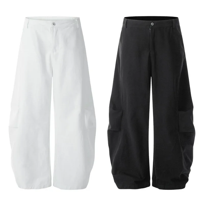 OR FL American Advanced Curved Knife Slacks 100 Cotton Women Suit Pants Baggy Versatile High Street Wide Leg Floor-length Pants