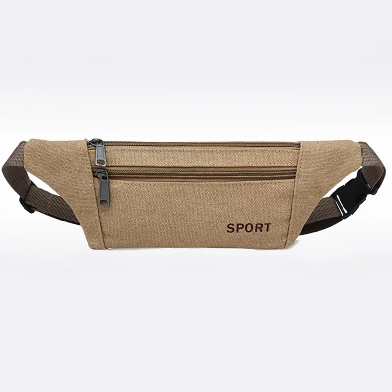 Casual Canvas Waist Bag Unisex Functional Waist Bag Mobile Phone Bag Men And Women Convenient Belt Banana Bag Fanny Pack Men