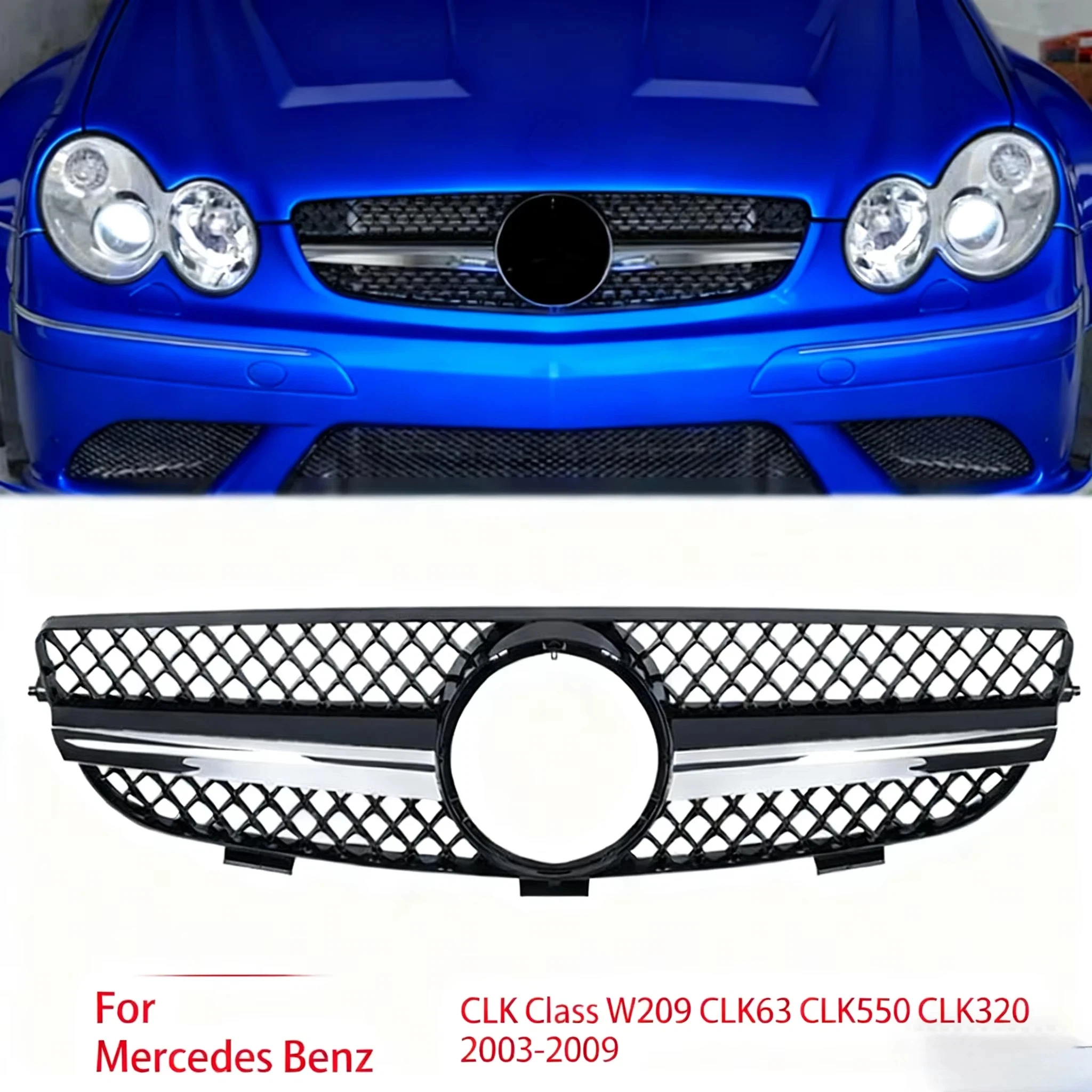 GT Style Front Grille Upgrade for Mercedes-Benz Sprinter W209  2003-2009 Perfect Match Tuning Accessory