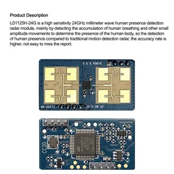 HLK-LD1125H-24G moduł czujnika czujnik radarowy ciała czujnik detektora ruchu mikrofal ludzki moduł czujnik detektora (B)