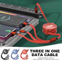 3 in 1 Charging Cable Data USB Cable Phone Charger Fast Wire Charging Cable For Peugeot 107 208 3008 308 2008 207 508 607 301