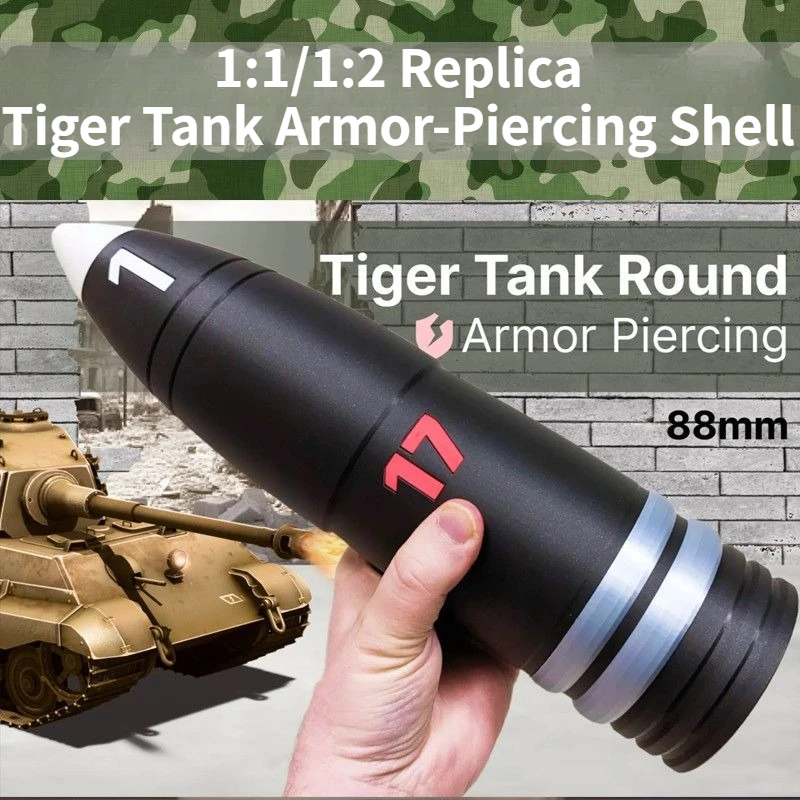 3D-printed, 1:1 or 1:2 Scale Replica, World War II German 88mm Military Model, Military Collectible Display Piece Non-functional