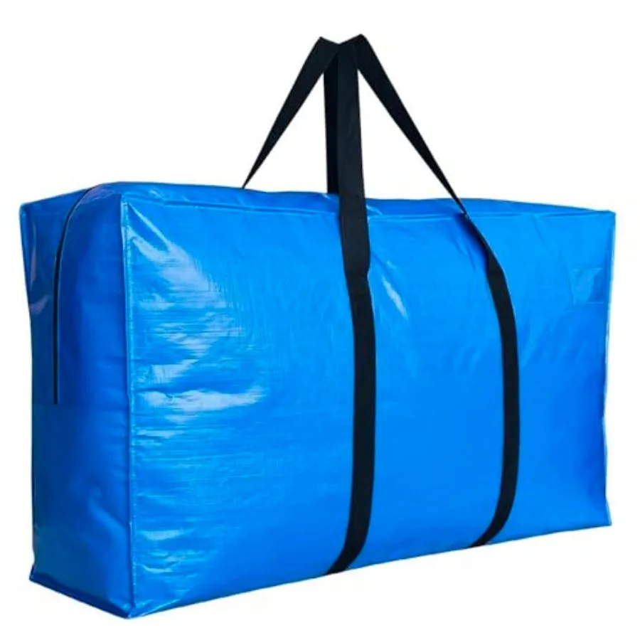 

194 Gallon Extra Large Storage Bags Jumbo Moving Storage Bags Foldable Big Blue Waterproof Outdoor Patio Cushion Storage Bag 68
