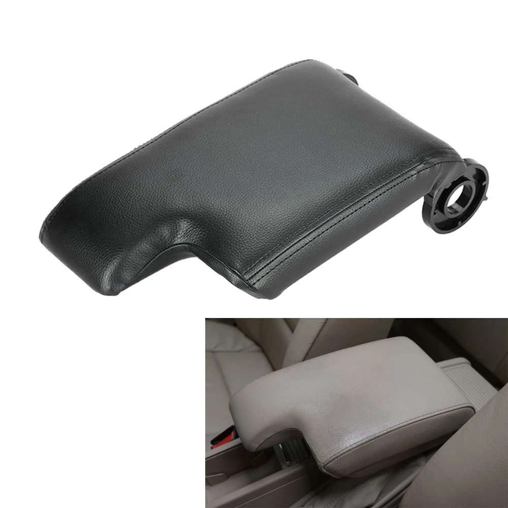 

Black Armrest Center Console Lid Cover PU Leather Synthetic + Plastic Plate Fit For 99-04 BMW 3 Series E46
