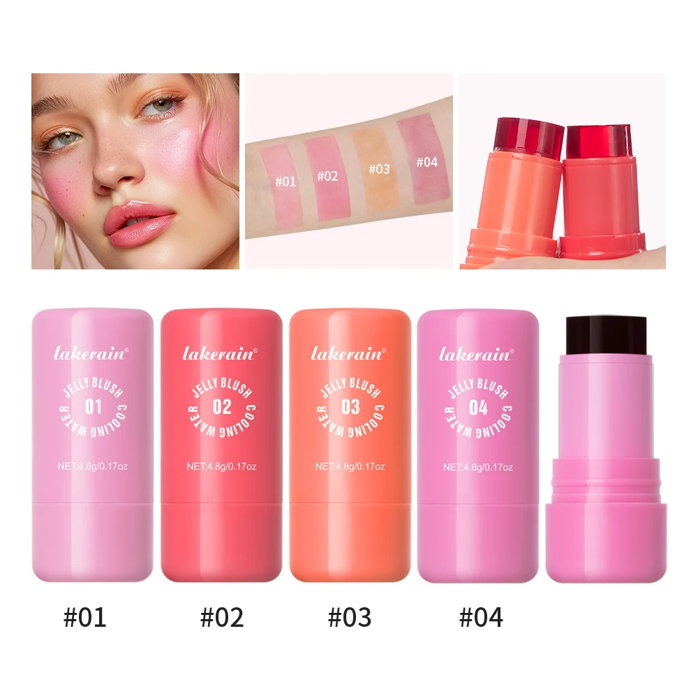 Melk 4 Kleuren Crystal Jelly Blush Stick Hydraterende Lip Wang Getinte Balsem Blijvende Matte Natuurlijke Rouge Rubor Fleuren Make-Up Op