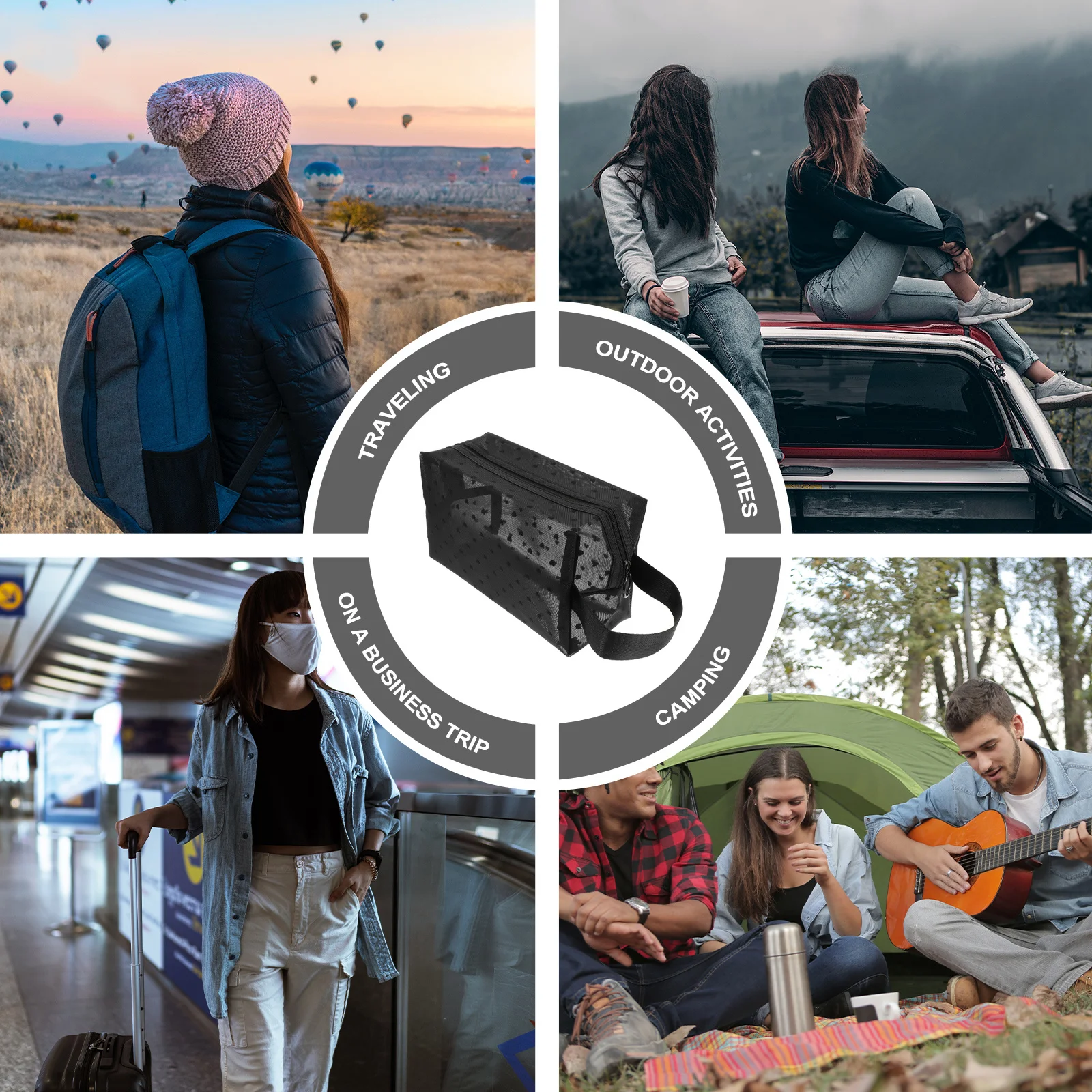 

1Pcs Makeup Bag Portable Lightweight Travel Toiletry Storage Bag Organizer Pouch for Outdoor Camping Makeup Pouch