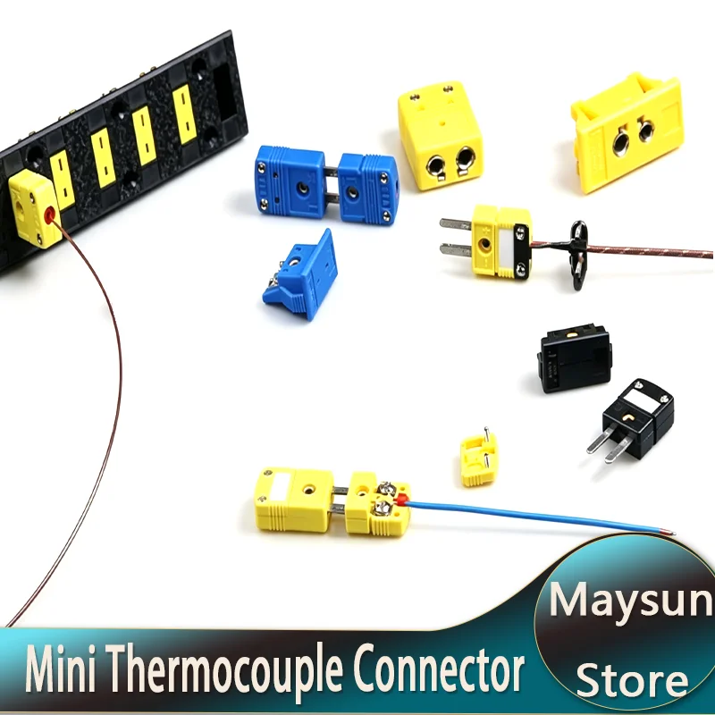 K/J/T/E Mini Thermocouple Connector High Temperature Compensation Wire Plug Socket Panel Mount Thermocouple Terminal Connector
