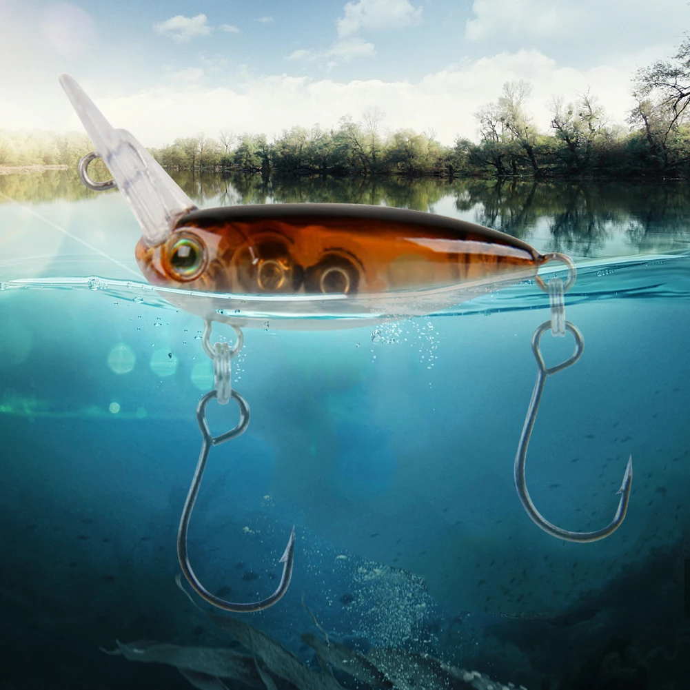 Angelköder 37mm 2,8g Crankbait Langsam Sinkender Künstlicher Harter Köder Wobbler für Forellen-, Barsch- und Karpfenangeln Zubehör