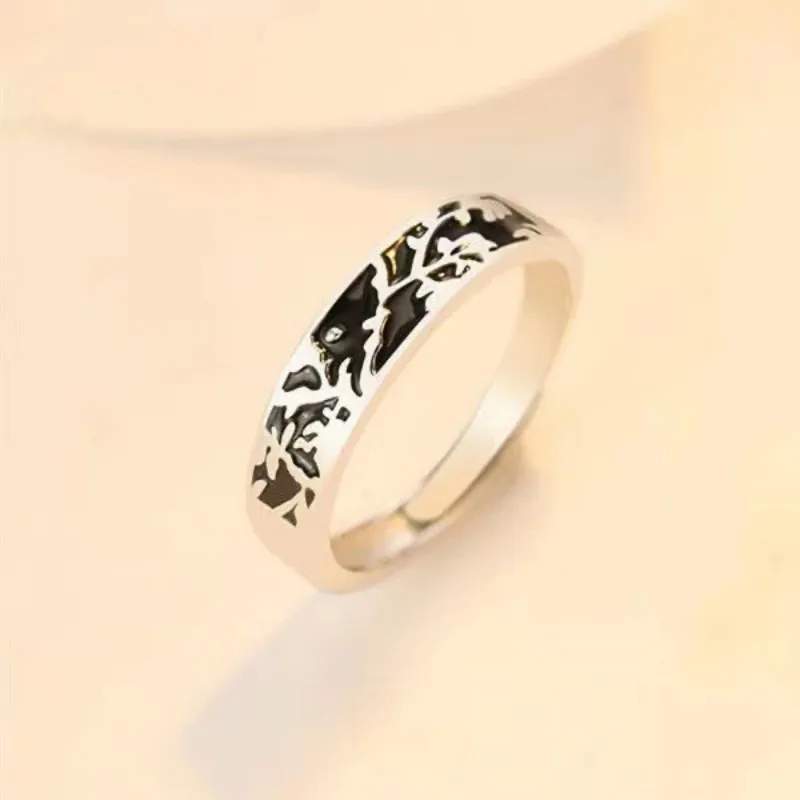 Buyee 925 Sterling Silver Couples Ring Sets Delicate Bird & Plum Blossom Patterns Ring for Women Men Fashion Fine Jewelry Circle