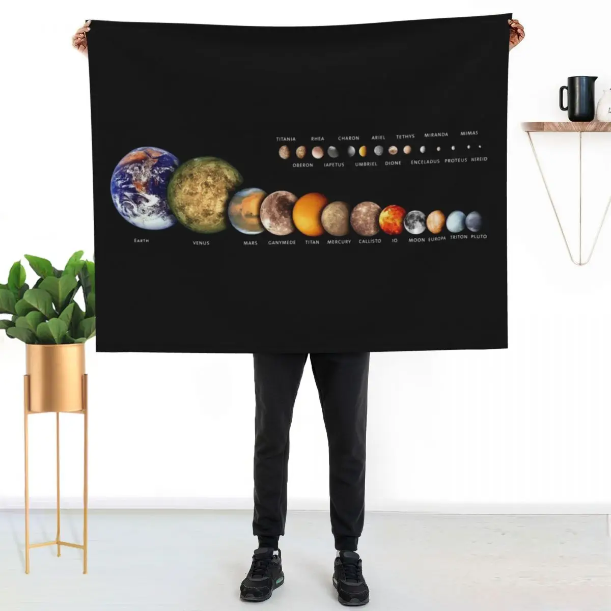 Moons of the Solar System Throw Blanket Tourist anime Picnic Decorative Sofas Soft blankets and throws Blankets