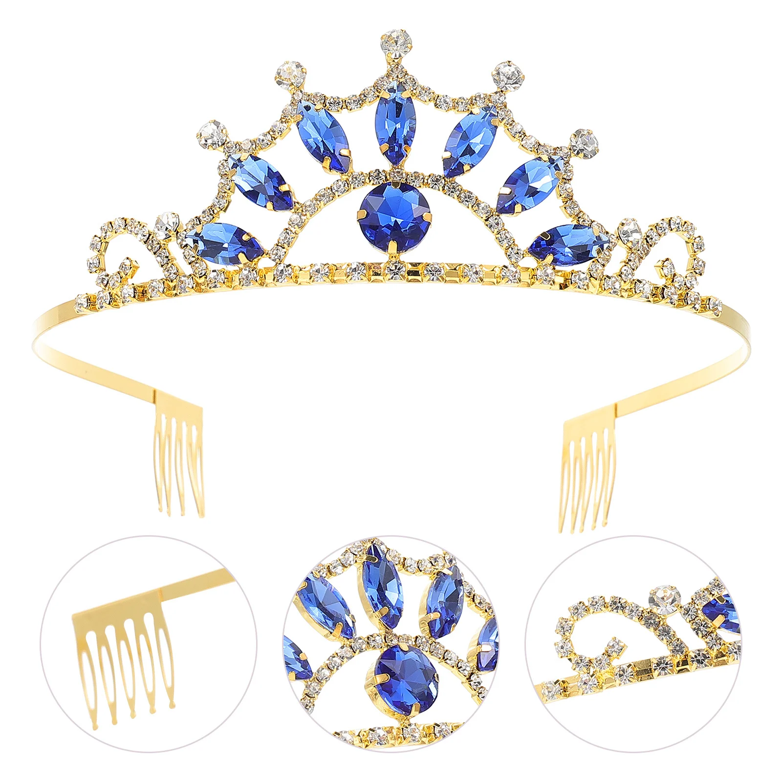 

Rhinestone Tiara Crystal Crown Party Decorative Headband Wedding Headdress Girls Birthday Tiara Decorative Headband