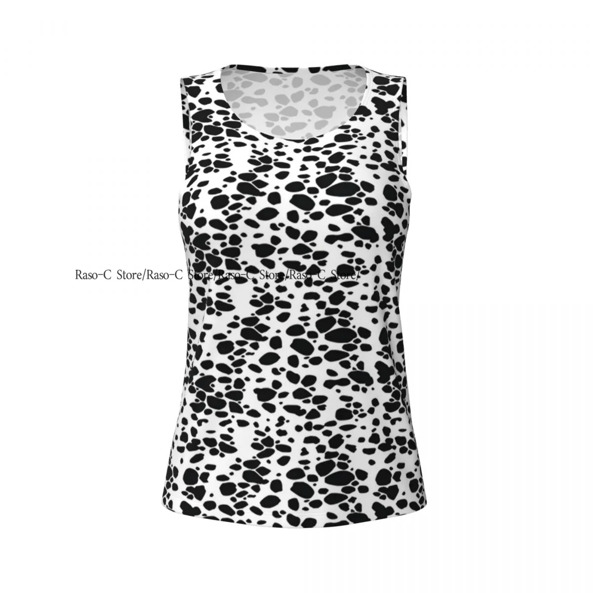 Women Sport tank Tops Loose Yoga Tops Quick Dry Workout Sport Tops Dalmatian Dog Pattern Fitness Sport Yoga Shirt