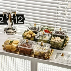 New Dried Fruit Plate Green/amber/clear Round Fruit Plate Snack Dish Living Room Coffee Table Nut Candy Snack Fruit Tray