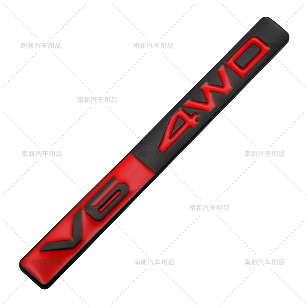 3D Metal V6 4WD Car Emblem Badge Sticker Fit Toyota SUV Off Road Racing Sport Tail Fender Side Decal Car Styling
