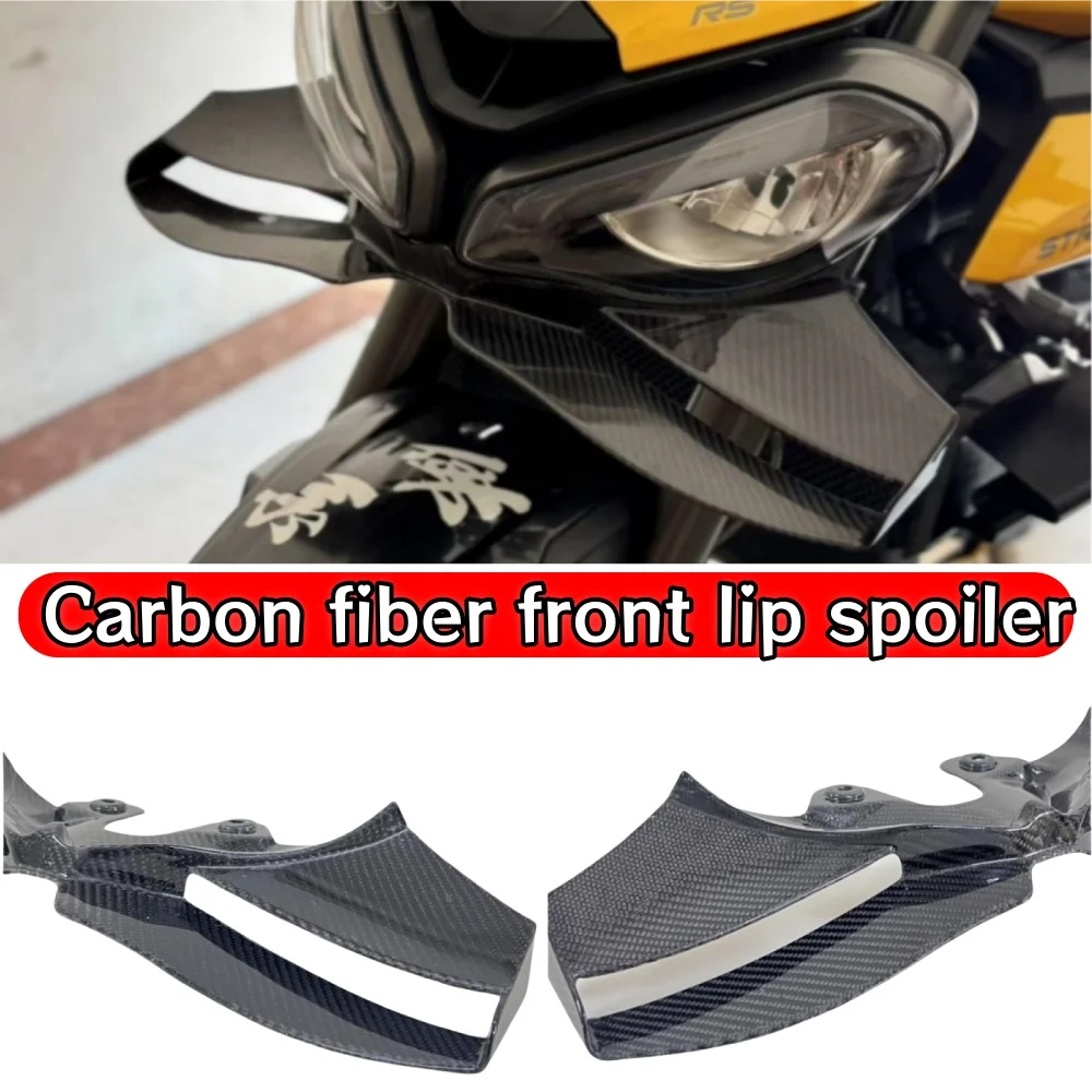 

For Triumph Street Triple 765 R/RS 2018-2025 carbon fibre WINGS Front spoiler Lower spoiler lower lip 765 R RS Motorcycle Fixed