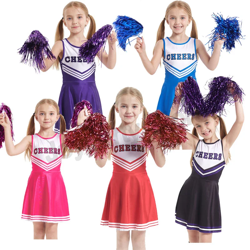 الأطفال التشجيع كرة القدم Babycue تنورة مرحلة الأداء التقليدي زي الأطفال الفتيات هالوين كرنفال زي