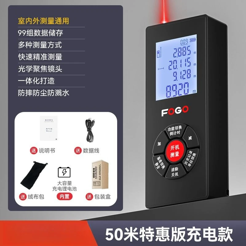 Laser Rangefinder 50M 80M 100M 120M Mini Laser Measurement Tool Laser Tape High Accuracy Multiple Measurement Functions