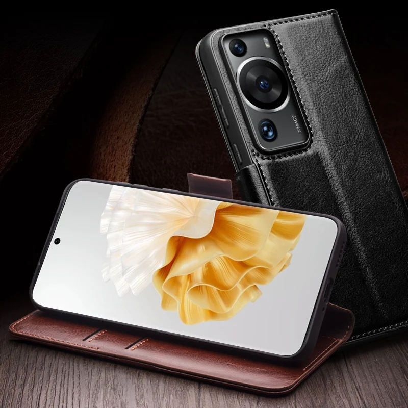 Чехлы-раскладушки Qialino из натуральной кожи для Huawei P60 Pura70 Puar 70 Pro + Ultra, чехол ручной работы с отделениями для карт