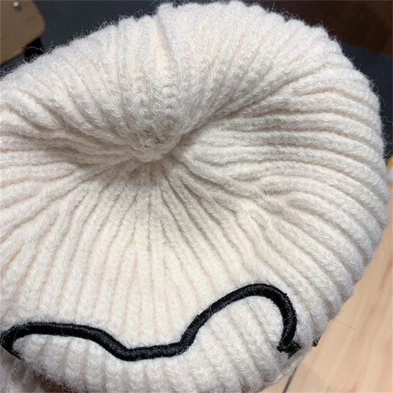 Baby Hats Winter Kids Keep Warm Knitting Hats Children Boys Girls Wool Cartoon Bear Caps 2024 Fashion Korean Beanie Cap