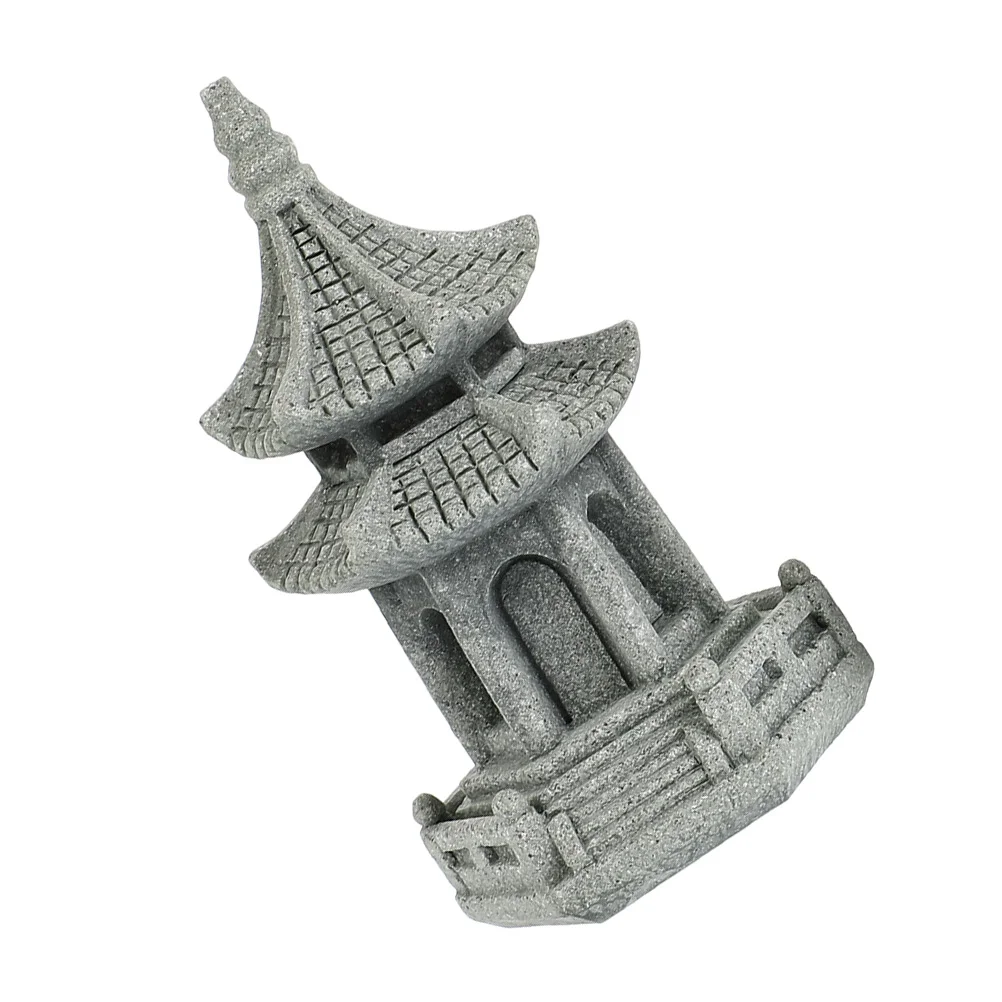 Mini Pagoda Statue Large Hexagonal Tower Miniature Figurine Decorations Sandstone