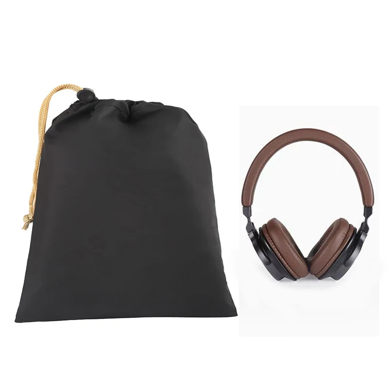 1pc High Quality PU Leather Soft Headphone Drawstring Bags Headset Earphone Data Cable Waterproof Storage String Bag Pouch