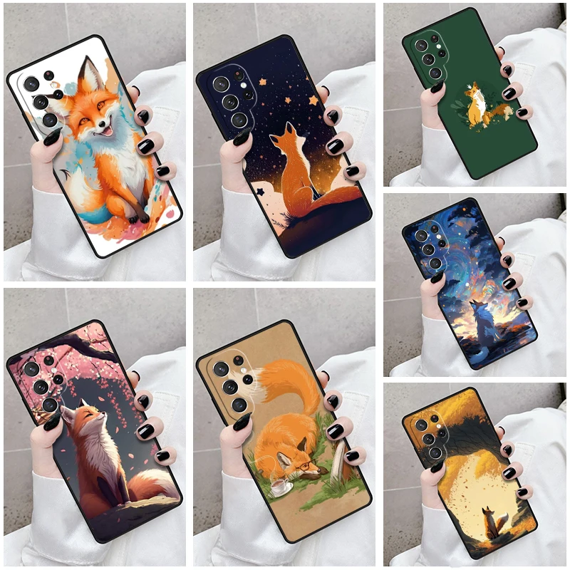 Чехол для телефона Samsung Galaxy S24 S23 S21fe S22 Ultra Plus Note 10 20 S8 S9 S10, чехол Dapper Fox Design