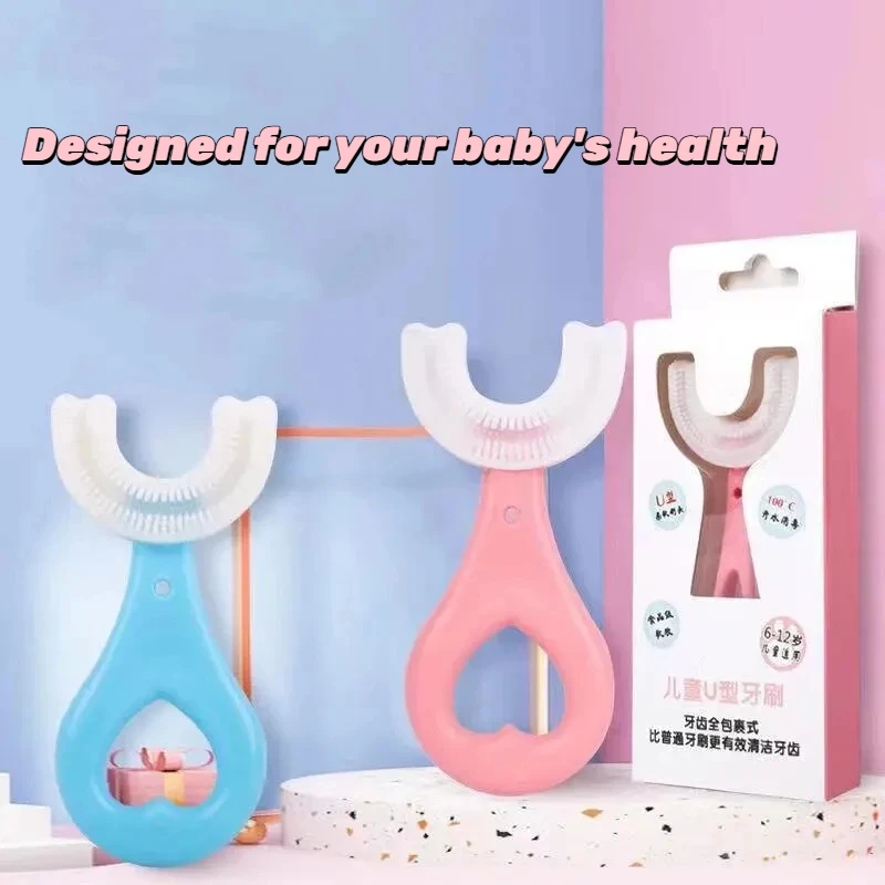 

U Shape Kids Toothbrush Baby Teeth Cleaning Toothbrush Kids Oral Cleaning Toothbrush Brush Set