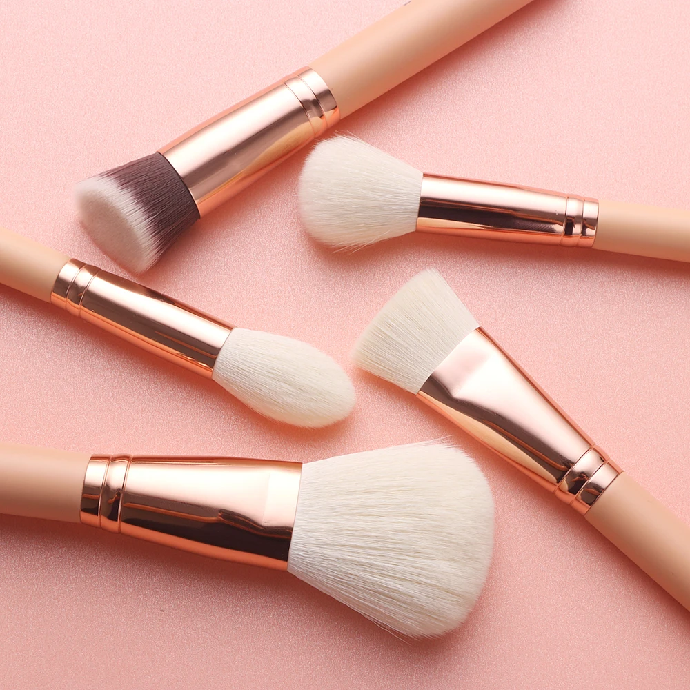 BEILI 5-28pcs Pink Make Up Brush Set Professional Powder Foundation Blush Eyebrow Natural Hair Brushes Makeup Instrument