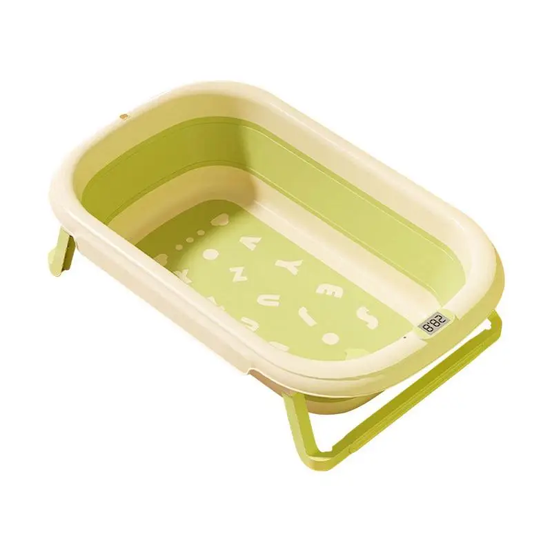 Baby Foldable Washing Basin Silicone Shower Cartoon Baby Supplies Double-layer Heat Insulation Temperature-Sensitive Tool For Bo