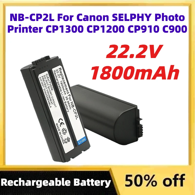 

22.2V 1800mAh NB-CP2L Rechargeable Printer Battery and Charger for Canon SELPHY Photo Printer CP1300 CP1200 CP910 C900