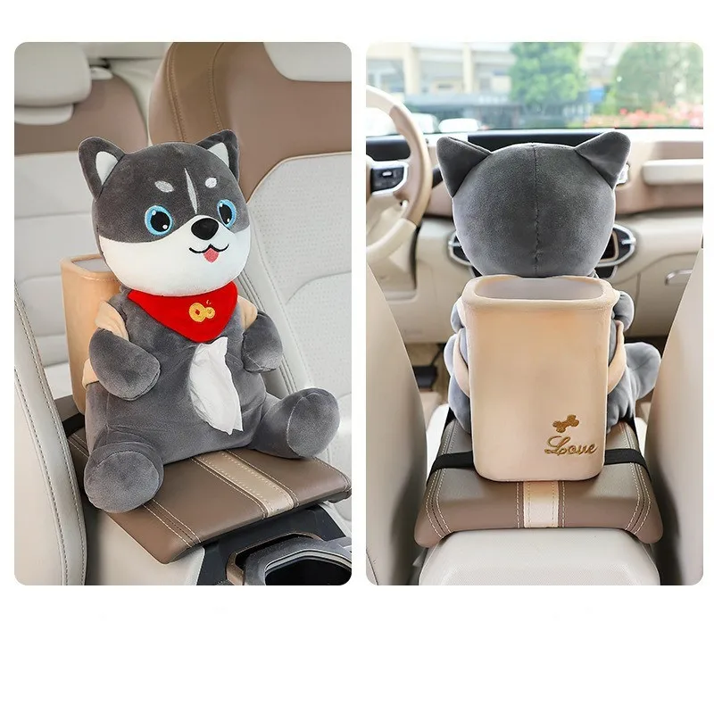 2in1 لطيف مسند ذراع السيارة صندوق الأنسجة صندوق القمامة مكافحة تسرب المياه فكرة جميلة صناديق السلع للمناديل الورقية المناديل المنظم #3