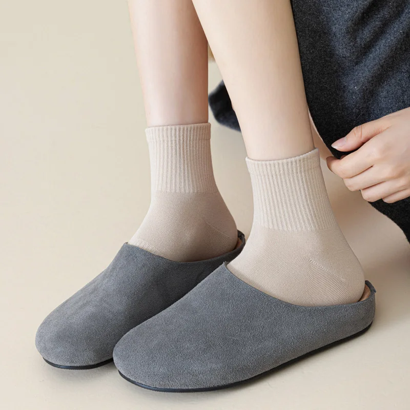 10 pares de calcetines de ocio atlético deportes vestido de tripulación mujeres versátil algodón cómodo sólido primavera otoño transpirable corto B8W137