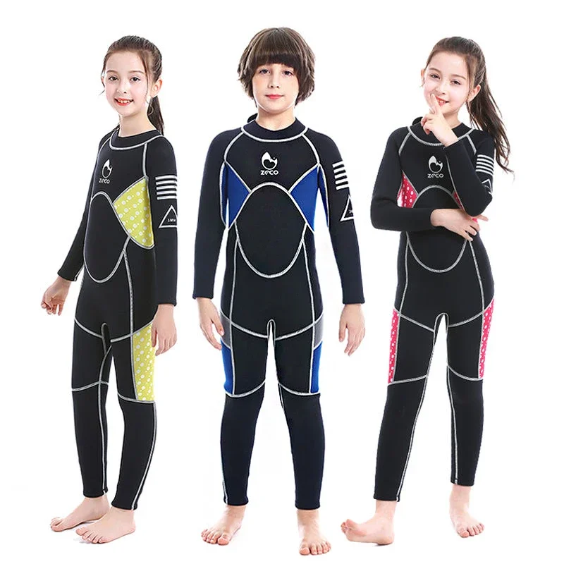 3mm Neoprene Surfing Wetsuit for Children, Jellyfish Swimsuit for Boys and Girls, Underwater Diving Suit, Kids Scuba Swimwear