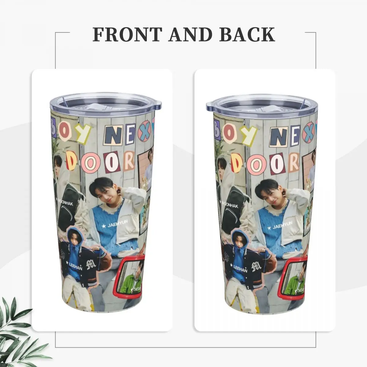 BOYNEXTDOOR Stainless Steel Tumbler Korean Music Group Coffee Mug With Straws and Lid Large Mugs Cup Hot Drinks Water Bottle