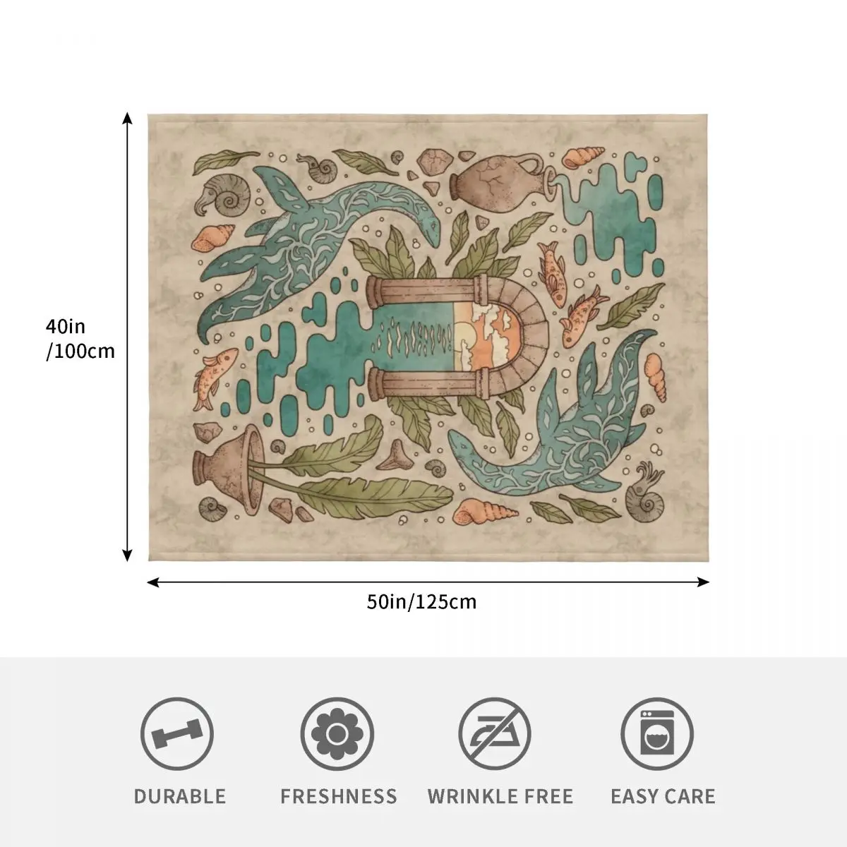 الجنة Panthalassa التاريخ الطبيعي المحيط الخيال الفن رمي بطانية السرير يغطي الثقيلة للنوم البطانيات أنيمي الزخرفية #4