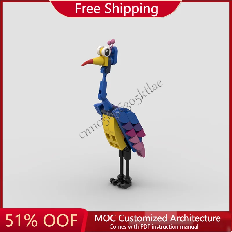 

Новые 64-детали, милая мультяшная птица, модульные индивидуальные строительные блоки, набор для сборки, игрушки для детей, креативные подарки на день рождения