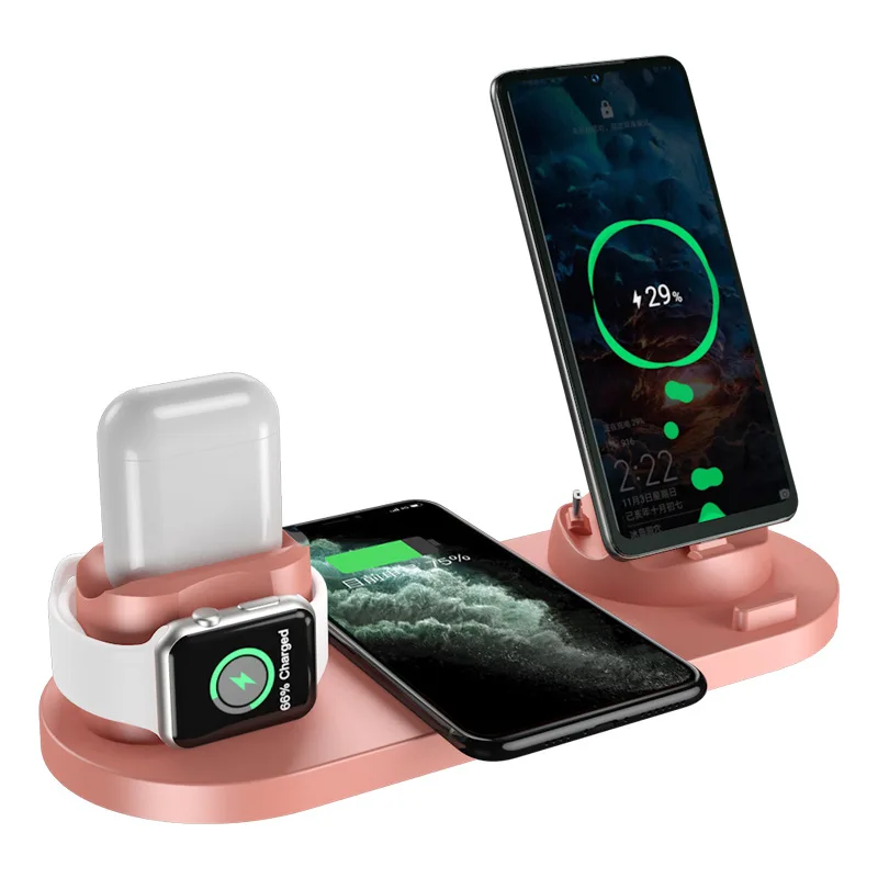 

6 in 1 Wireless Charger Suitable for IOS/Android/Type-C/iWatch/Airpod/ Fast Charging Low Temperature Not Hurt the Machine